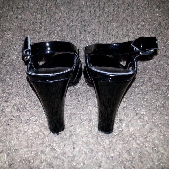 LAUREN by Ralph Lauren-Maegan-Black Patent Leather Slingback Heels-Size 7B-NWOB - Picture 5 of 7